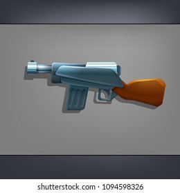 Cartoon machine gun of a firearm. Gun for game. Vector illustration.
