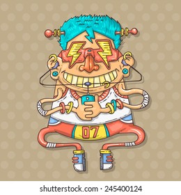 cartoon mad boy