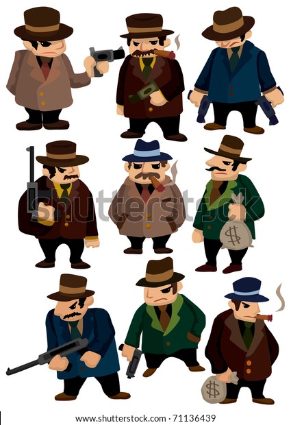 Cartoon Mafia Icon Stock Vector (Royalty Free) 71136439