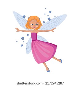 Cartoon magic fairie. A collection of cute fairytale girls characters.