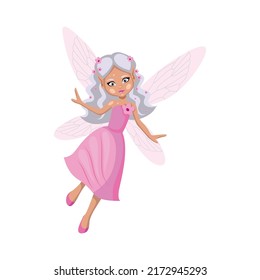 Cartoon magic fairie. A collection of cute fairytale girls characters.
