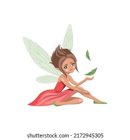 Cartoon magic fairie. A collection of cute fairytale girls characters.