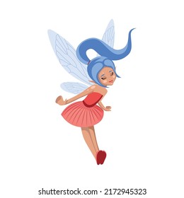 Cartoon magic fairie. A collection of cute fairytale girls characters.