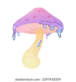 Cartoon magic mushroom with slime, magic, alchemy