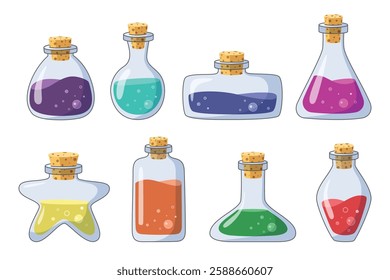 Cartoon Magic Potion Bottles Set