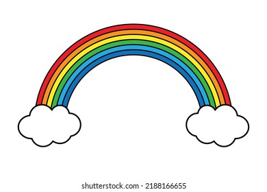 Cartoon magic rainbow for kids. Cute comic style