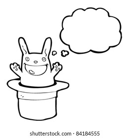 cartoon magic trick with rabbit