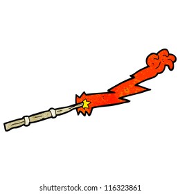 cartoon magic wand casting spell