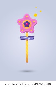 Cartoon magic wand.Vector illustration