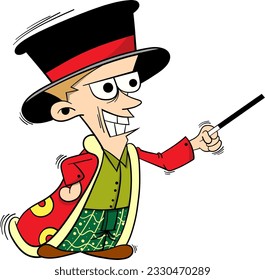 cartoon magician doing magic  vector illustration.