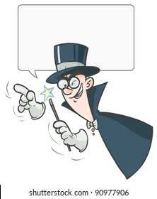Cartoon Magician Illustration.