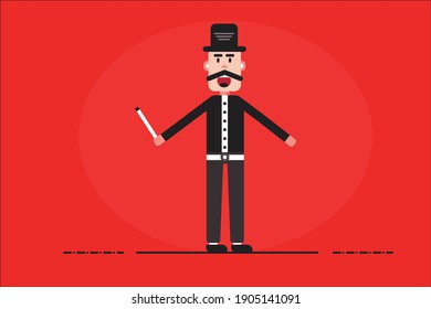 Cartoon magician vector  flat design 