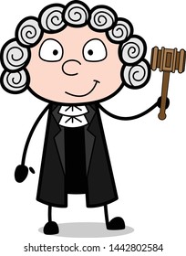 Cartoon Magistrate Standing Gavel Vector Illustration Stock Vector ...