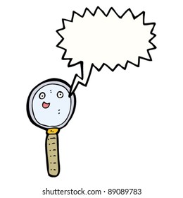 cartoon magnifying glass character