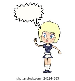 criada de caricaturas con burbuja de habla