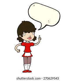 criada de caricaturas con burbuja de habla