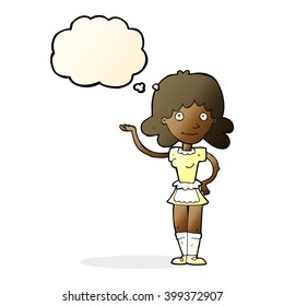 cartoon maid with thought bubble