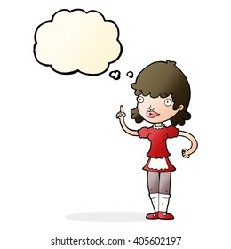 cartoon maid with thought bubble