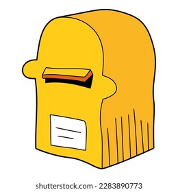 vector de dibujo de mano de caja de correo de dibujos animados