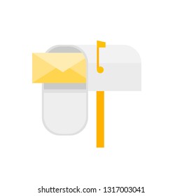 Cartoon Mail Box Post Sign Isolated on a White Background. Vector