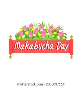 Cartoon Makha Bucha Day Vector.