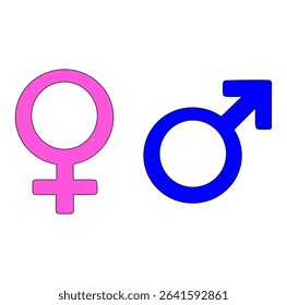 Cartoon Mal And Female Gender Symbol Simple Design Icon Digital Source 