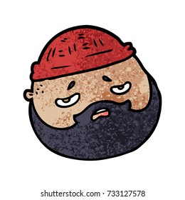 cartoon male face with beard