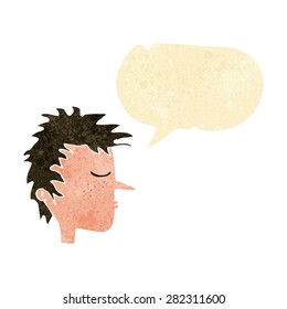 cartoon male face with speech bubble
