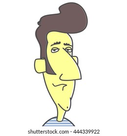 Cartoon male head. Vector illustration