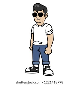 Cartoon Male Rockabilly Character