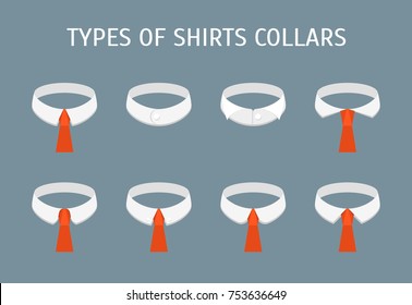 Cartoon Male Shirt Collars Different Types Stock Vector (Royalty Free ...