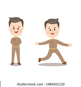 cartoon male Thai Teacher character vector