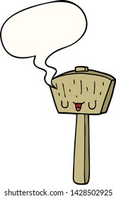 maleta de dibujos animados con burbuja de habla