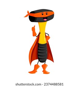 Cartoon mallet tool superhero character. Isolated vector Malletman super hero personage with a flair for smashing obstacles and solving problems, brings humor and creativity to construction adventure