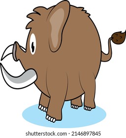 Cartoon mammoth isolated on white background.eps