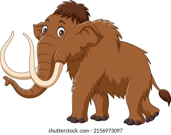 Cartoon mammoth isolated on white background