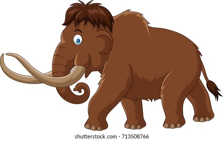 Cartoon mammoth isolated on white background