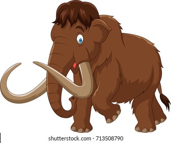 Cartoon mammoth isolated on white background