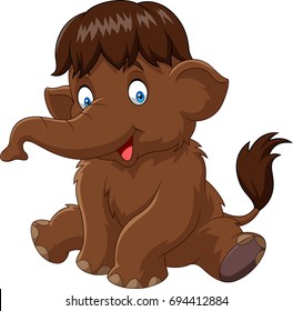 Cartoon mammoth sitting