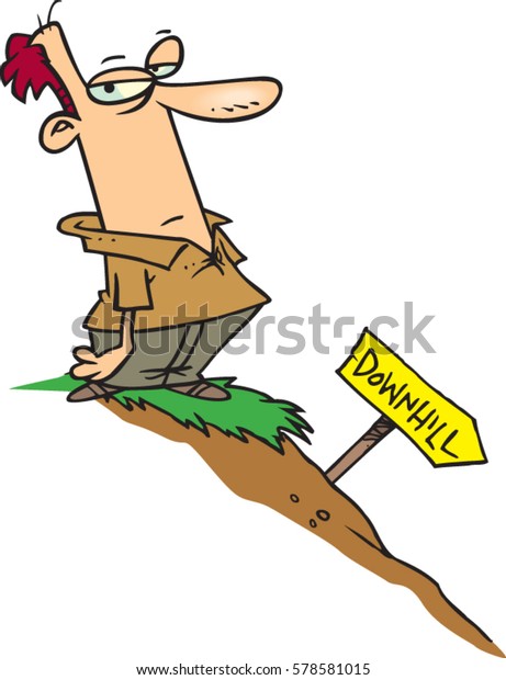 Cartoon Man About Go Downhill Stock Vector Royalty Free 578581015