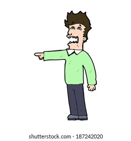 cartoon man accusing