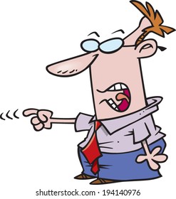 cartoon man accusing someone