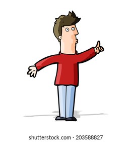 cartoon man advising caution