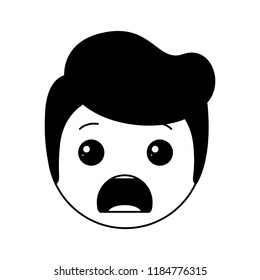 cartoon man angry head kawaii character