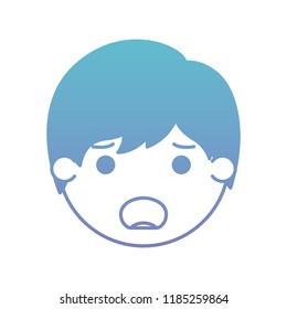 cartoon man angry head kawaii character