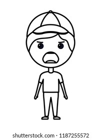 cartoon man angry kawaii character