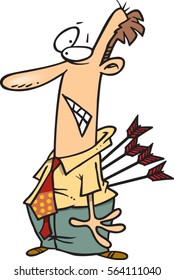 cartoon man with arrows in his back