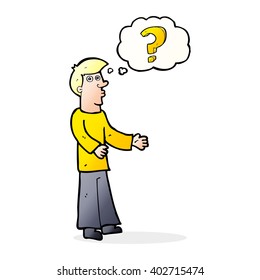 cartoon man asking question