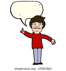 caricaturista haciendo preguntas con burbuja de habla