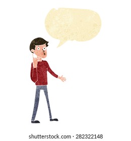 cartoon man asking question with speech bubble